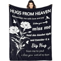 Hug from Heaven Blankets, Memorial Blanket, Sympathy Blanket for Loss of Loved One, Best Bereavement Gifts Idea, Condolences Gifts for Loss One, In Memory of Dad Mom Grandma Grandpa,