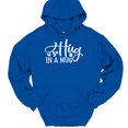 thumbnail image 1 of Hug In A Mug Coffee Hooded Sweatshirt Hoodie Funny Caffeine Humor - Royal Blue, 5XL, 1 of 1