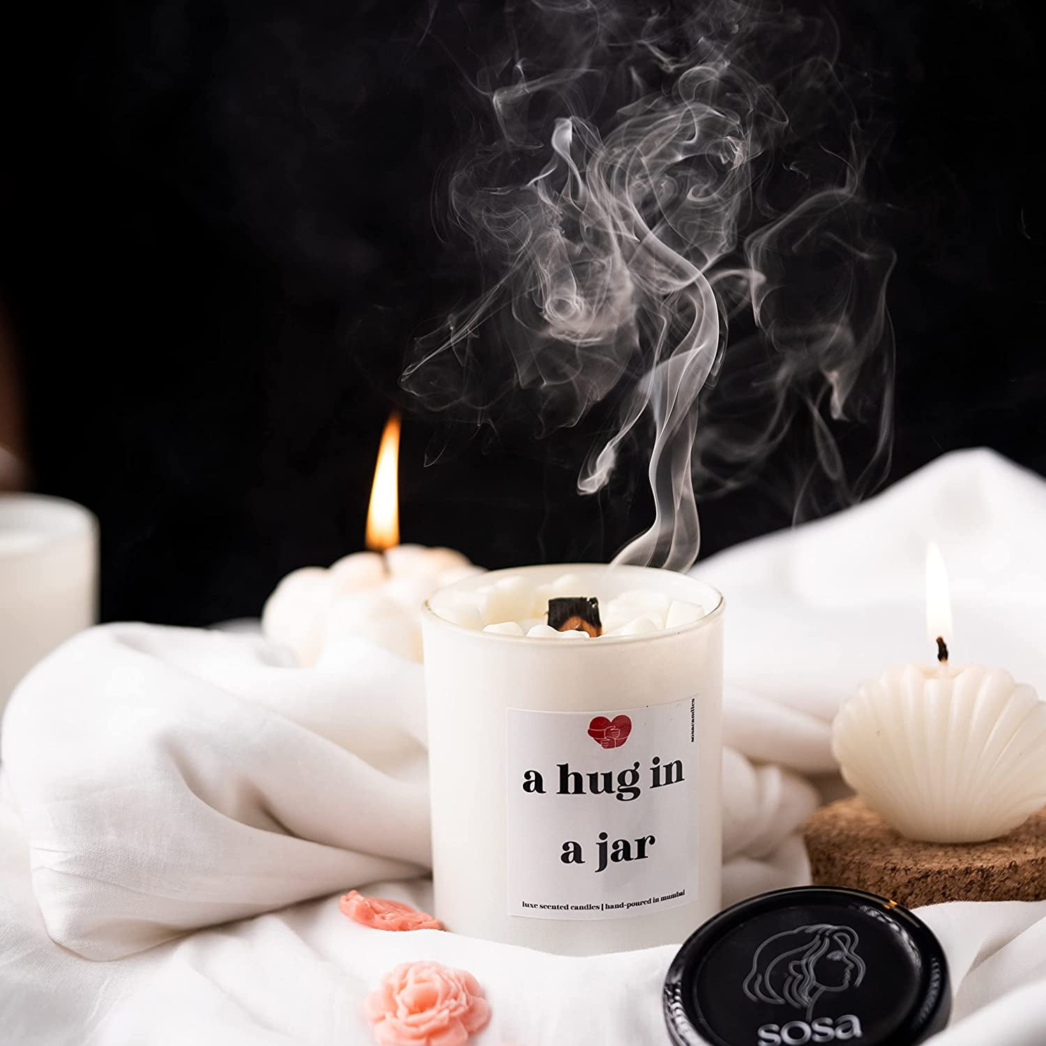 Hug in a Jar Candle Hidden Message Scented Candles Gift Set | Womens Day Gifts | Scented Candles For Home | Scented Candles For Home Decor | Gift For Girlfriend Boyfriend Husband Wife | Miss You Gifts