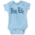 thumbnail image 1 of Hug Life Tattoo Letters Font Funny Romper Boys or Girls Infant Baby Brisco Brands 6M, 1 of 6