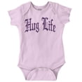 thumbnail image 1 of Hug Life Tattoo Letters Font Funny Romper Boys or Girls Infant Baby Brisco Brands 6M, 1 of 6