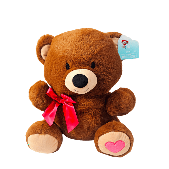 Hug Me Bear with Heart Paw and Satin Bow, 15"