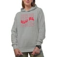 thumbnail image 1 of Hug Me, Groovy Retro Wavy Text Merch Gift, Heather Grey Hooded Sweatshirt or Hoodie, Small, 1 of 5