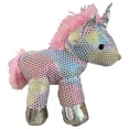 thumbnail image 1 of Hug Me Plush Rainbow Unicorn 10" Stuffed Animal Pal With Pink Mane, Silver Hoofs, 1 of 1