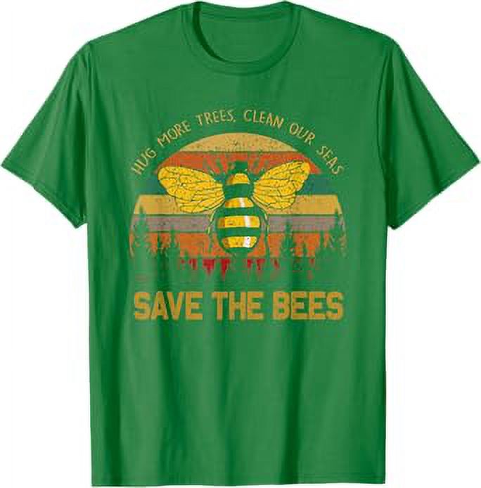 Hug More Trees Clean Our Seas Save The Bees Vintage Earth TShirt