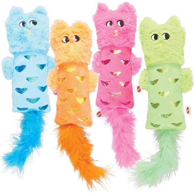 Hug N Kick Shimmer Glimmer Cat Toy - Assorted Colors - Pack of 48 - Extra Large