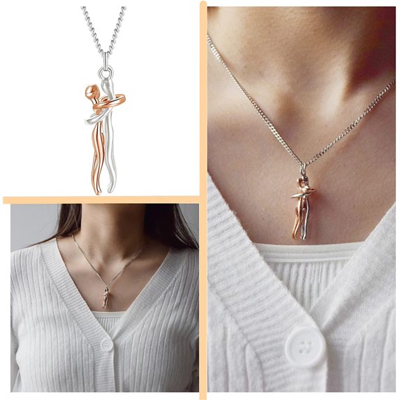 Hug Necklace, The Tale of Two Lovers Necklace Show Your Love, Affectionate Hug Necklace for Couples, Love Necklace, Mothers Day Necklace, Mothers Day Gifts Jewelry