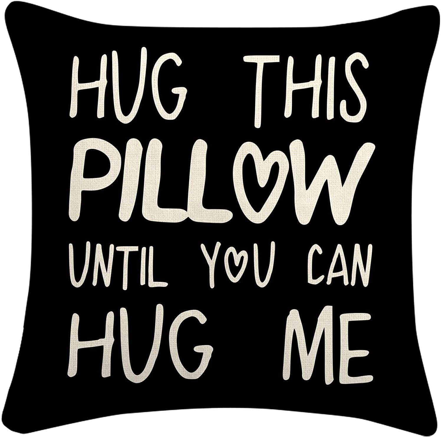 Black 18" x 18" Flannel Long-Distance Relationship Pillow Cover