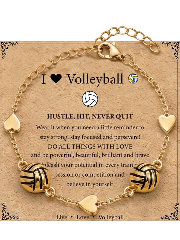 Volleyball Bracelet, Volleyball Stuff Jewelry, Volleyball Gifts for Team Teen Players Coach with Love Heart