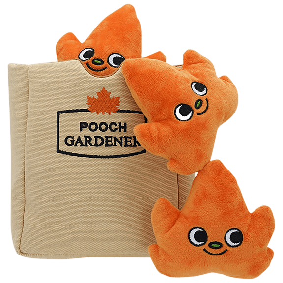 HugSmart 3-In-1 Squeaky Hide & Seek Plush Dog Toys (Autumn Tailz Leaf Bag)