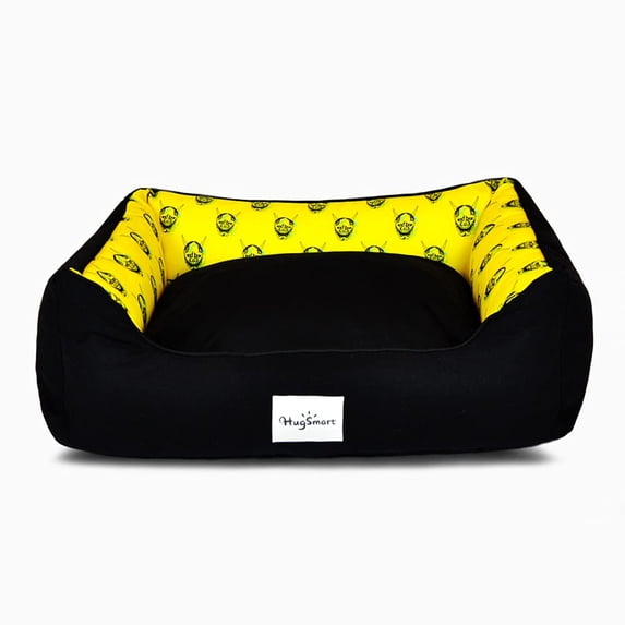 HugSmart Pet Dog Bed, Rectangle Reversible Lounge Bed for Large Dogs,Machine Washable Bed with Removeable Cover and Tough Lining (Mask, Medium)