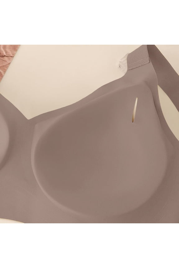 Bras for Women Supportive Wireless Push Up Bra Full Coverage No Underwear Seamless Plus Size for Older Women-Wireless Bras for Women,Coffee02,M