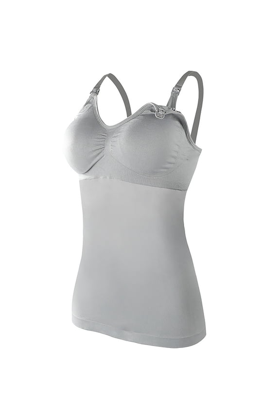 Breast Feeding Tops for Women Women's Nursing Cami Tank Tops for Breastfeeding Maternity Camisoles Shirt Nursing Shirt Grey XL