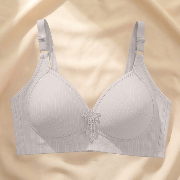 Hugcore Comfy Bras for Women Women Everyday Comfortable Wireless Bra Soft Seamless Tshirt Bras Supportive Push Up T Shirt Bras for Women Grey 36