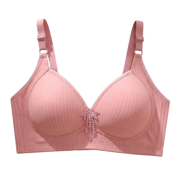 Hugcore Comfy Bras for Women Women Everyday Comfortable Wireless Bra Soft Seamless Tshirt Bras Supportive Push Up T Shirt Bras for Women Pink 36