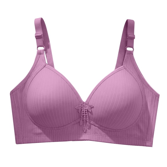 Hugcore Comfy Bras for Women Women Everyday Comfortable Wireless Bra Soft Seamless Tshirt Bras Supportive Push Up T Shirt Bras for Women Purple 36