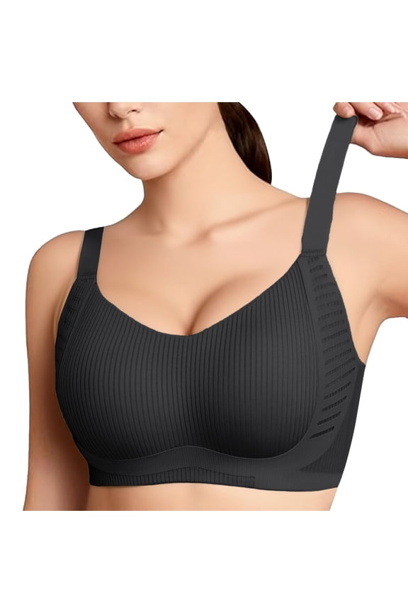 Lifting Bras for Sagging Breasts Women Full Coverage Everyday No Show Bra No Underwire Bras T Shirt Push Up Bralettes Comfortable Bras for Women Black XL