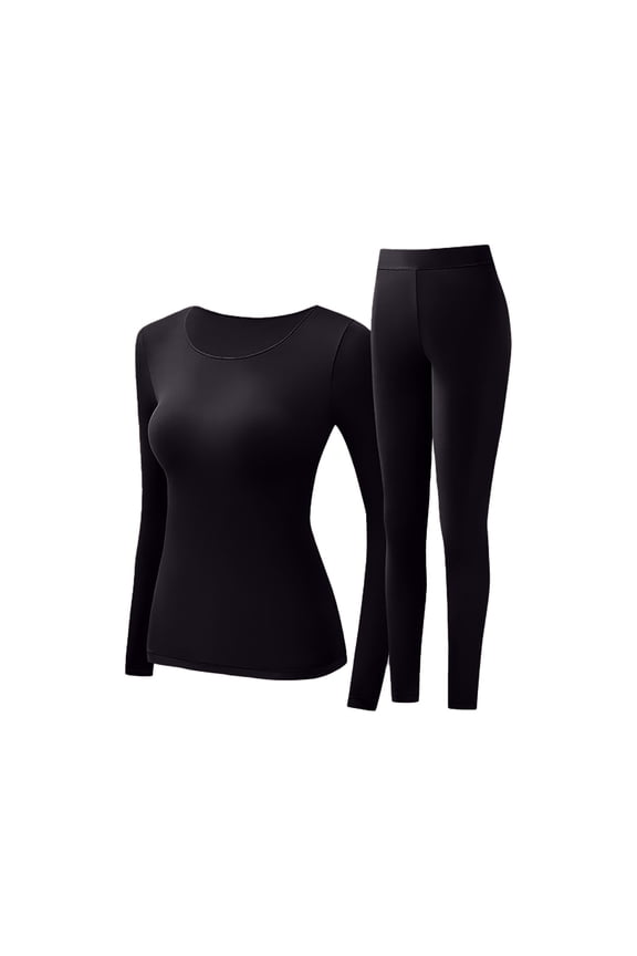 Winter Clothing for Women Women Ultra-Soft Set Base Layer Top & Bottom Long Johns for Women Thermal Sets Cold Weather Top Bottom Thermals for Women, Black, XL