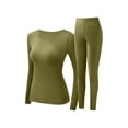 thumbnail image 1 of Hugcore Winter Clothing for Women Women Ultra-Soft Set Base Layer Top & Bottom Long Johns for Women Thermal Sets Cold Weather Top Bottom Thermals for Women, Green, L, 1 of 9
