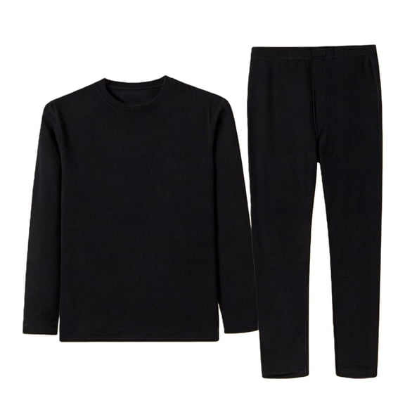 Hugcore Womens Pajama Sets Women's 2 Piece Fleece Pajamas Set Crew Neck Pjs Set Soft Long Sleeve Pajamas Top and Pants Lounge Sets for Women Black L