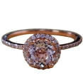 thumbnail image 1 of Huge 1.50 Carat Real Morganite (Round cut Real Morganite) Diamond Halo Engagement Ring Sterling Silver with 18k Gold Plating, 1 of 6