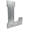 thumbnail image 1 of Huge 20" Metal Letter "L" Wall Decor, Silver with Rusted Edges, Galvanized Wall Mountable Decoration for Country, Mid-Century, or Farmhouse Themed Room or Event, 1 of 6