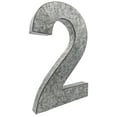 thumbnail image 1 of Huge 20" Metal Number Two 2" Wall Decor, Silver with Rusted Edges, Galvanized Wall Mountable Decoration for Country, Mid-Century, or Farmhouse Themed Room or Event, 1 of 6