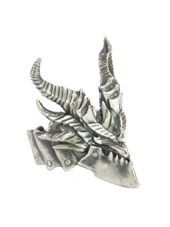 Huge 925 Sterling Silver Death Dragon Ring Biker Punk Jewelry TA274 US Size 8