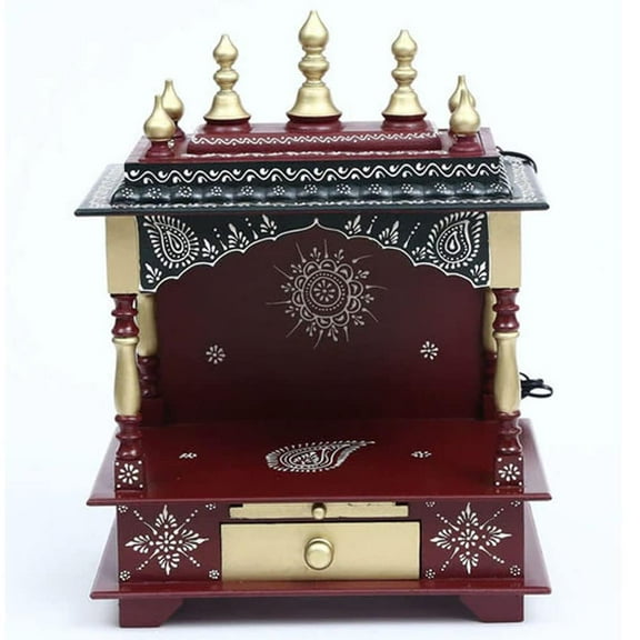 Huge Basket 5012 - wood Religious Home Temple /Pooja Mandir/Temple for Home (Brown)