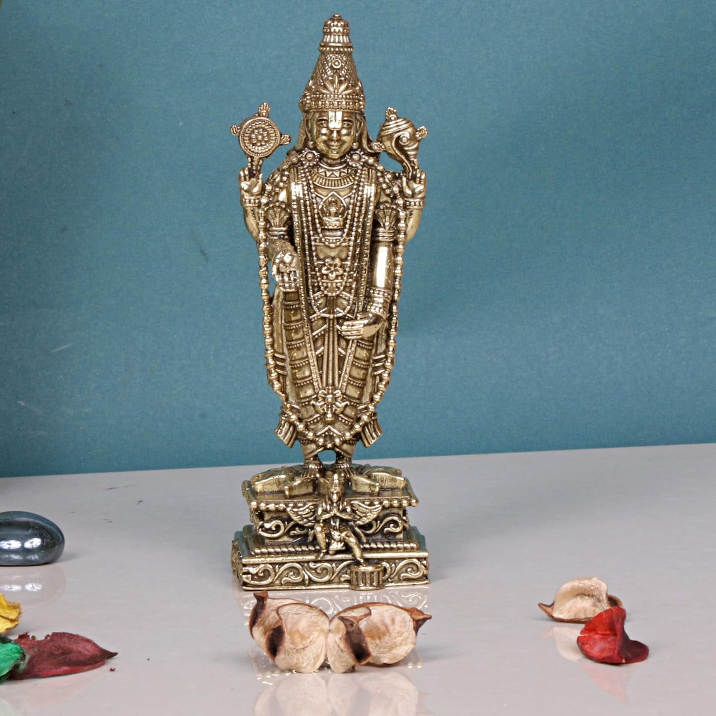 Huge Basket Brass Tirupati Balaji Venkateshwara Murti Idol Statue