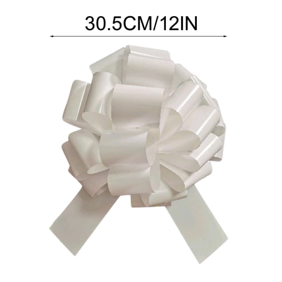 Huge Car Bow - 12in Large Gift Bow for Gift Wrapping - Great for Car, Present, Bike, Birthday, Wedding, Party and Ourdoor Decor - White