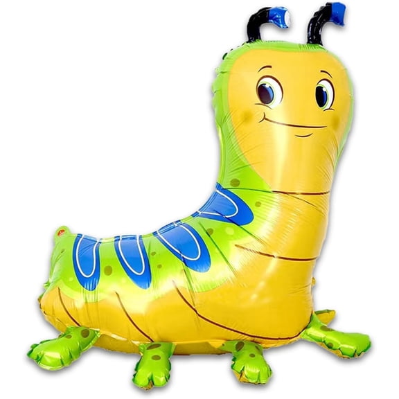 Huge Caterpillar Foil Balloon, Helium Floating Long Lasting Balloon for Birthday, Spring Garden Decoration, Party Decorations