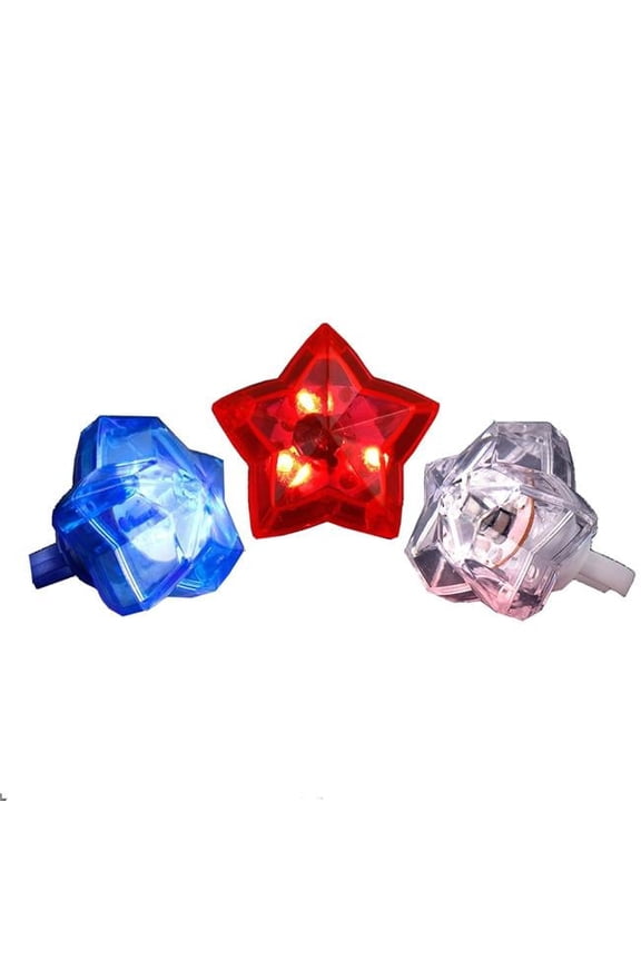 Huge Gem Star Ring, Red, White & Blue