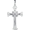 thumbnail image 1 of Huge Heavy Sterling Silver Cross with Jesus Pendant Necklace 5.1 Inches 26 Grams, 1 of 3