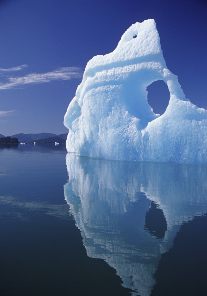 Huge Iceberg With Hole Leconte Bay Southeast Alaska Canvas Art - Chip Porter Design Pics (13 x 18)