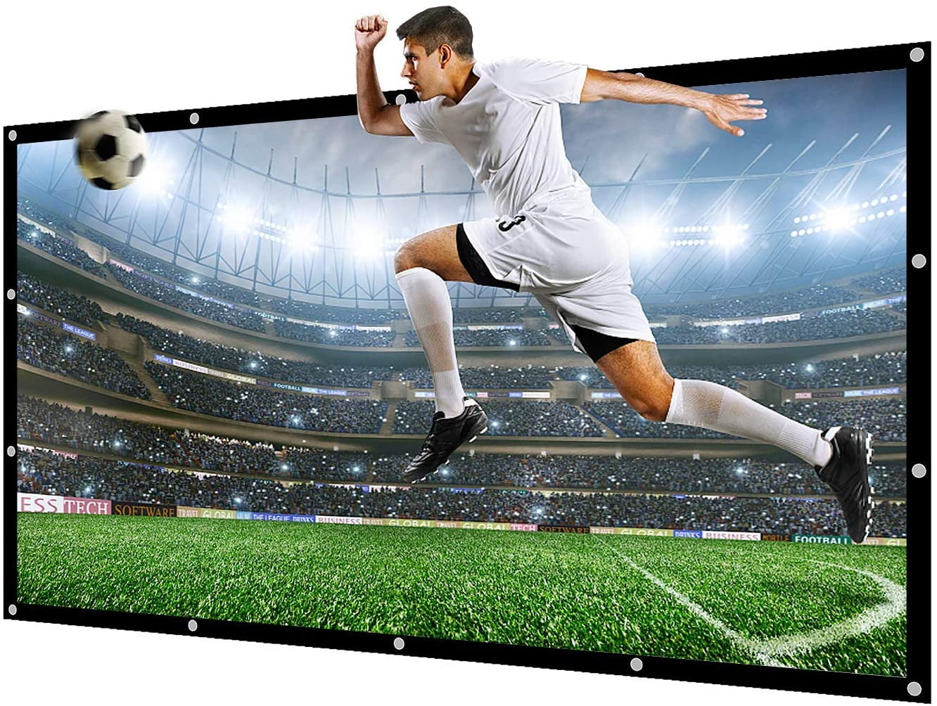 Large Format Projector Screen Huge Large Projector Screen 300 inch of Thick Canvas Material 16:9 ...