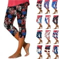 thumbnail image 1 of Axiiglly Leggings for Women 4th of July Yoga Pants Flag Print Casual Capri Pants Independence Day Cropped Pants Patriotic Plus Size Capris Leggings, 1 of 5