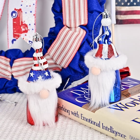 Huge Memorial Day Savings! Boovnll 4th of July Patriotic Gnomes Decorations - Cute Handmade Plush Swedish Tomte Gnomes Ornaments for Memorial Day Gift, Patriotic Party Decor, 4th of July Decorations