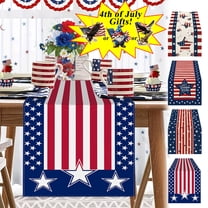 Huge Memorial Day Savings! Boovnll 4th of July Table Runner, 13x72" Stars Stripe/Plaid Memorial Day Table Runner, Patriotic Table Runner for Patriotic Party Dining Table Decor, 4th of July Decorations