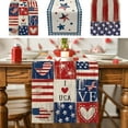 thumbnail image 1 of Huge Memorial Day Savings! Boovnll 4th of July Table Runner, 13x92" Stars Stripe Memorial Day Table Runner, Patriotic Table Runner for Patriotic Party Dining Table Decor, 4th of July Decorations, 1 of 1