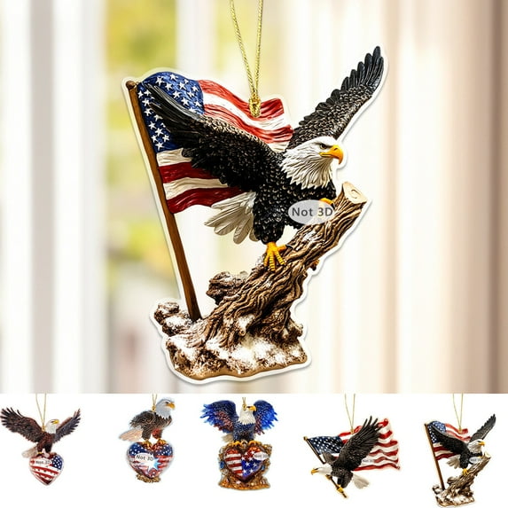 Huge Memorial Day Savings! Boovnll 4th of July Tree Decorations, Acrylic Red White Blue Stars Stripe Memorial Day Ornaments, 4th of July Ornaments for Patriotic Party Decor, 4th of July Decorations