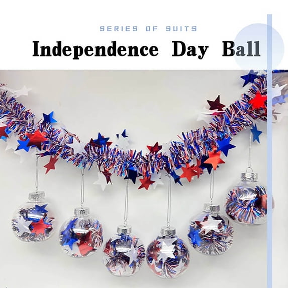 Fwttom 4Th of July Decorations, 6Pcs Independence Day Decoration Ball Party Home Decoration Ball Pendant