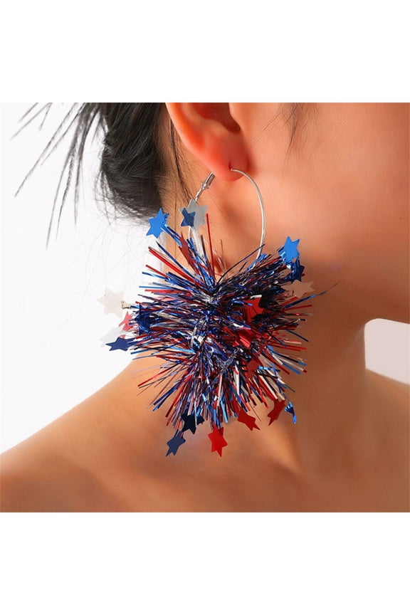 4Th of July Decorations, Earrings Flag Red White and Blue Earrings for Women 4Th of July Dangle Earrings for Women