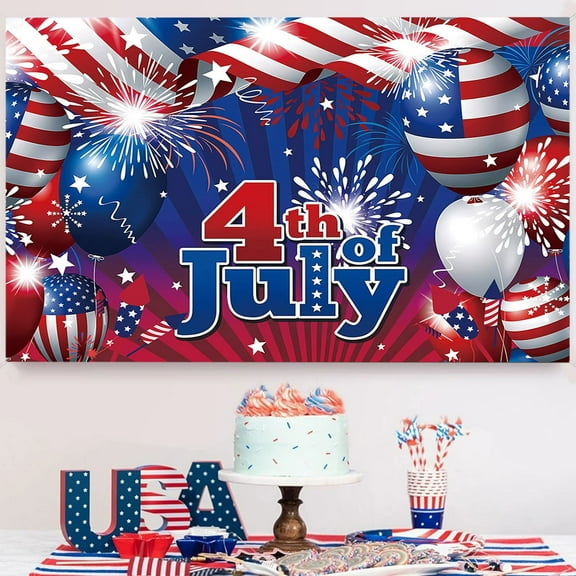 Fwttom 4Th of July Decorations, Independence Day Photo Flag Hanging Flag Background Cloth