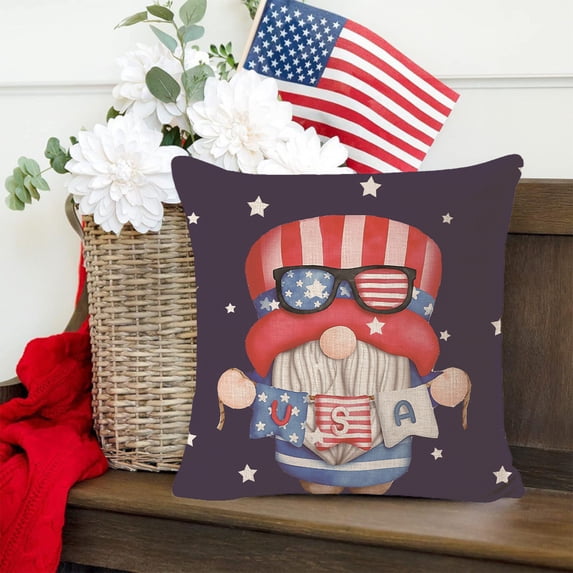 Huge Memorial Day Savings! Suncoda 4th of July Pillow Covers 18x18, Patriotic Pillow Covers Independence Day Throw Pillow Covers 4th of July Decorations for Sofa Bed Home on Clearance