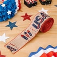thumbnail image 1 of Suncoda 4th of July Ribbon, Patriotic Ribbon Red White Blue Ribbon, Patriotic Star Striped Wired Ribbon 4th of July Decorations for Holiday Party Gift Wrapping (5m), 1 of 2