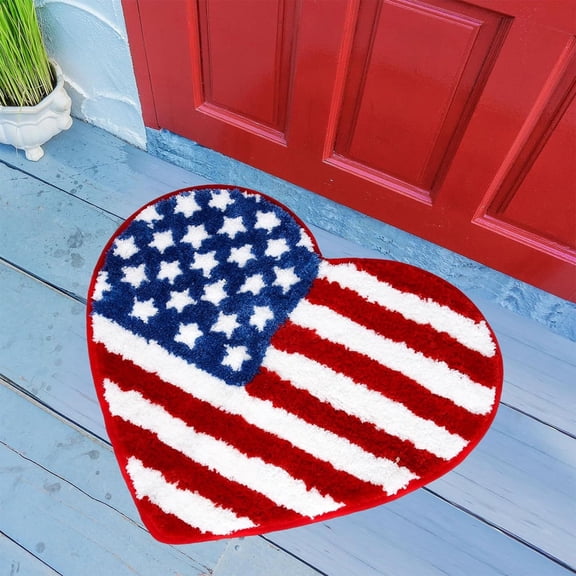 Huge Memorial Day Savings! Suncoda Bathroom Rugs Kitchen Mats for Floor, 4th of July Rugs for Living Room Patriotic Decor, 4th of July Decorations Non-Slip Easy to Dry for Floor Mats