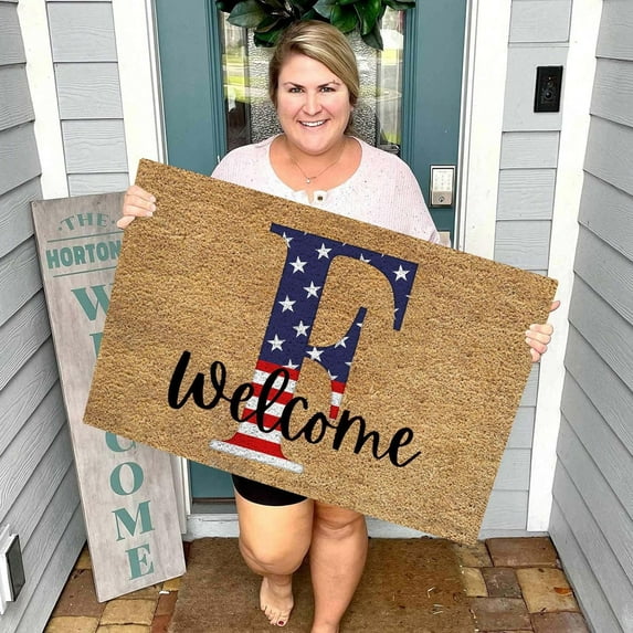 Suncoda Door Mat, 4th of July Rugs for Living Room Welcome Mat, 4th of July Decorations Non-Slip Easy to Dry for Floor Mats (23.6"x15.7")