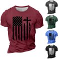 thumbnail image 1 of Titcea 4th of July T Shirts for Men Fashion Patriotic Printed Crew Neck Short Sleeve T-Shirts Hawaiian Beach Holiday Casual Graphic Shirts, 1 of 5