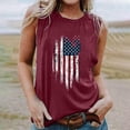 thumbnail image 1 of Titcea 4th of July Womens Tops USA Letter Flag Printed Round Neck Sleeveless Patriotic Sexy Tank Tops Hawaiian Beach Holiday Sports Workout Running Shirts, 1 of 3